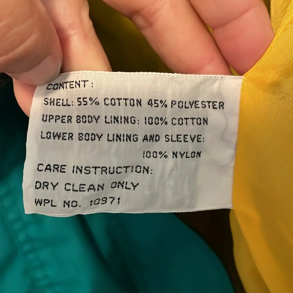 VTG 1990s Braefair Sport woman’s Sz M jacket w shoulder pads Yellow teal sailing - Picture 9 of 14